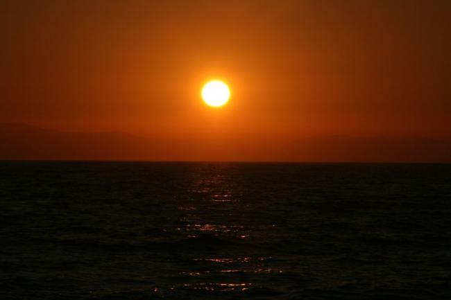 Magnificent sunset in the Ionian Sea