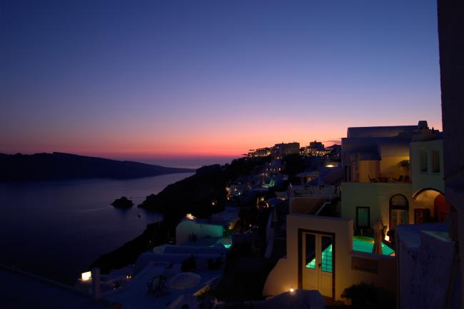 Santorini at night