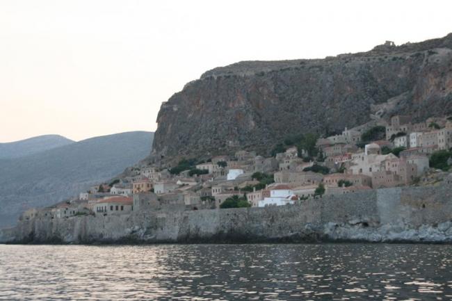 The Byzantine fortress town of Monemvasia